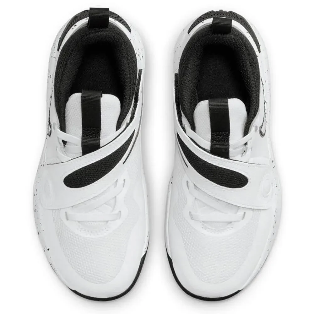 NWT Nike Team Hustle D 11 (PS) Pre School DV8994-100 (White/Black), Size 3 KIDS